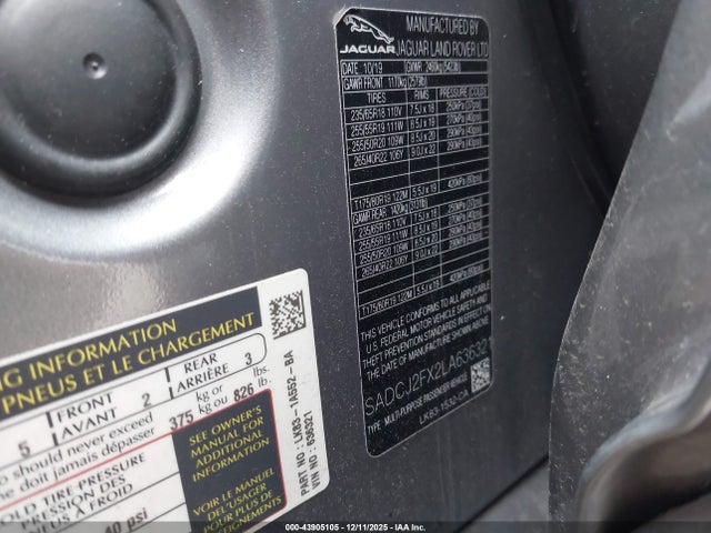 2020 JAGUAR F-PACE SADCJ2FX2LA636321 Photo 8