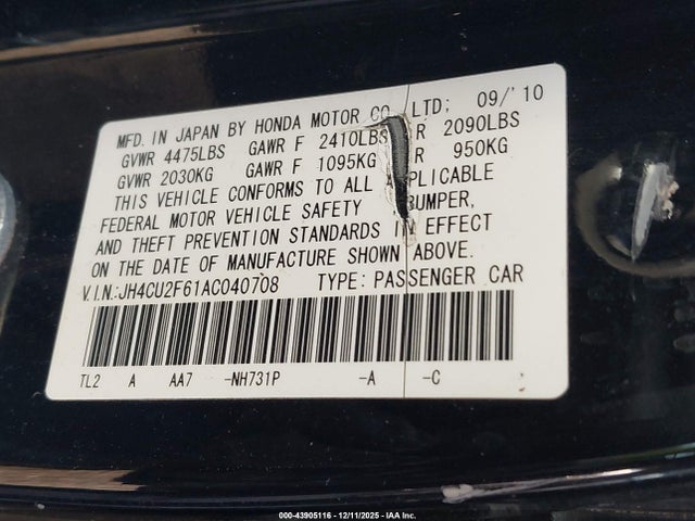 2010 ACURA TSX JH4CU2F61AC040708 Photo 8