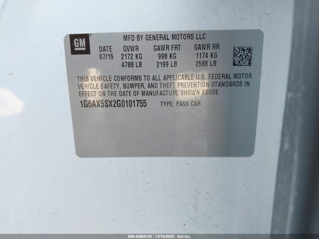 2016 CADILLAC CTS 1G6AX5SX2G0101755 Photo 8