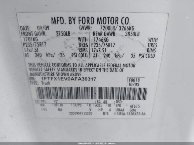 2010 FORD F-150 1FTFX1EV0AFA36317 Photo 8
