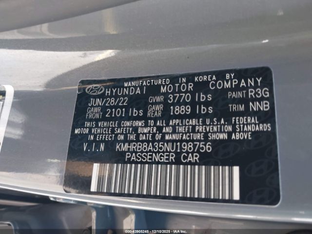 2022 HYUNDAI VENUE KMHRB8A35NU198756 Photo 8