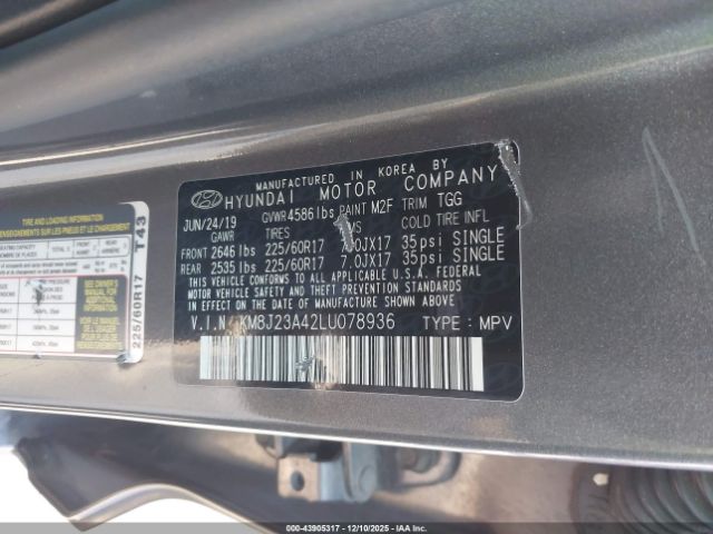 2020 HYUNDAI TUCSON KM8J23A42LU078936 Photo 8