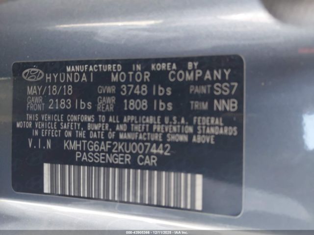 2019 HYUNDAI VELOSTER KMHTG6AF2KU007442 Photo 8