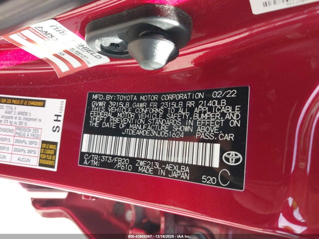 Toyota Corolla Hybrid Le 2022 JTDEAMDE3NJ051624 Image 9
