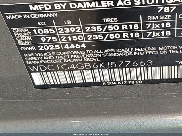 2019 MERCEDES-BENZ GLA 250 WDCTG4GB6KJ577663 Photo 8