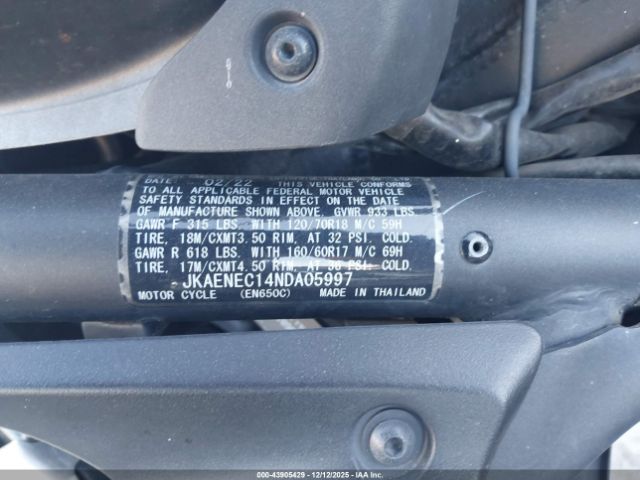 2022 KAWASAKI EN650 JKAENEC14NDA05997 Photo 9