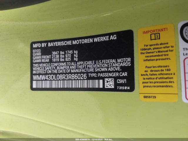 2024 MINI CONVERTIBLE WMW43DL08R3R86026 Photo 8