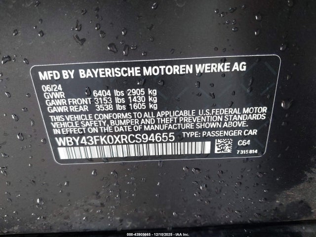 WBY43FK0XRCS94655 BMW I5 M60