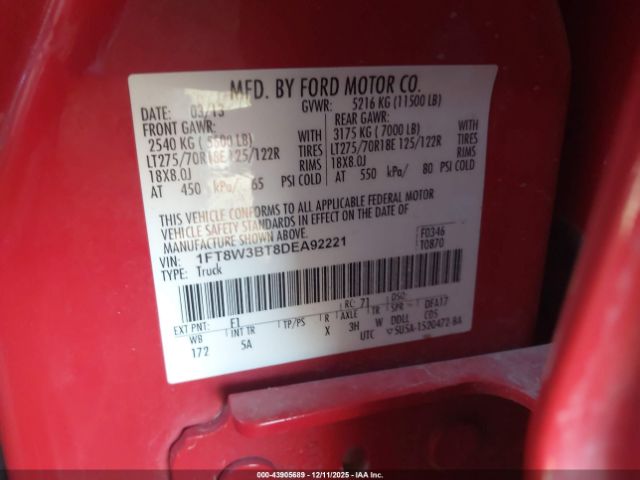2013 FORD F-350 1FT8W3BT8DEA92221 Photo 8