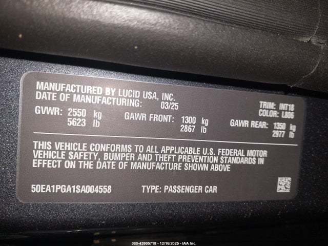 Lucid Air Pure 2025 50EA1PGA1SA004558 Image 9