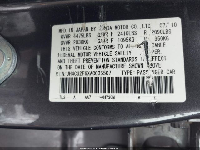 2010 ACURA TSX JH4CU2F6XAC035507 Photo 8