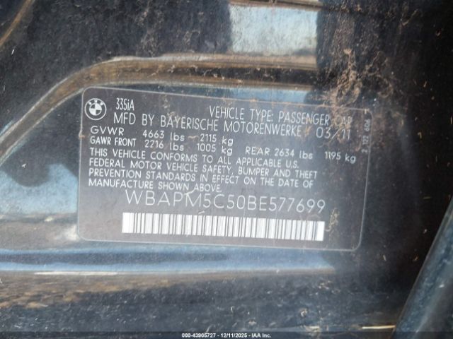 2011 BMW 335I WBAPM5C50BE577699 Photo 8