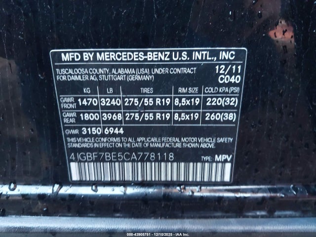 2012 MERCEDES-BENZ GL 450 4JGBF7BE5CA778118 Photo 8