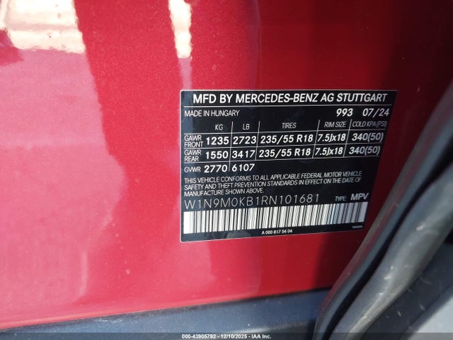 2024 MERCEDES-BENZ EQB 300 SUV W1N9M0KB1RN101681 Photo 8