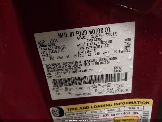 2014 FORD F-150 1FTFW1ET0EKG45177 Photo 8