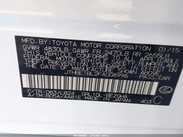 2015 LEXUS GS 350 JTHBE1BL2FA008996 Photo 8