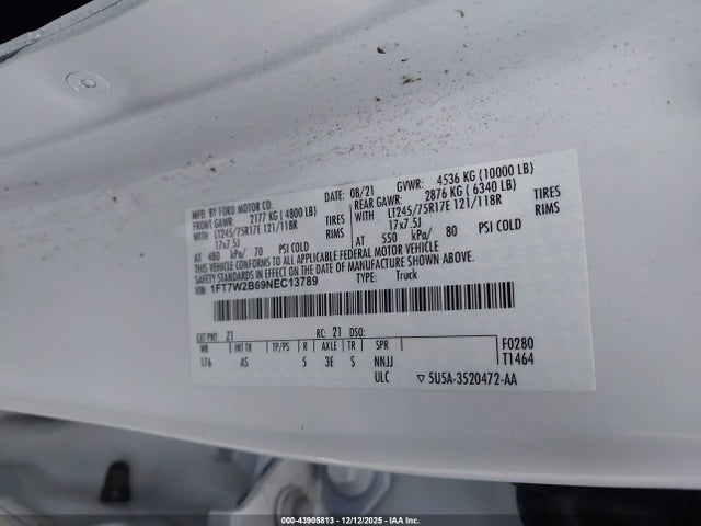 1FT7W2B69NEC13789 Ford F-250 Xl