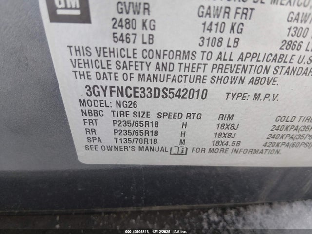 2013 CADILLAC SRX 3GYFNCE33DS542010 Photo 8