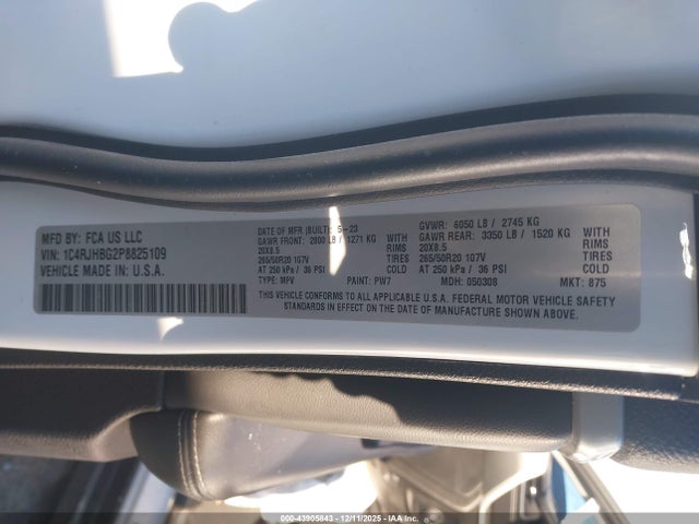 1C4RJHBG2P8825109 Jeep Grand Cherokee Limited 4x4