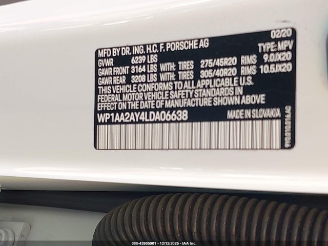 2020 PORSCHE CAYENNE WP1AA2AY4LDA06638 Photo 8