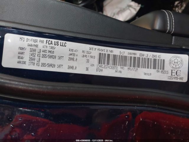 2017 DODGE DURANGO 1C4RDJEG7HC928731 Photo 8