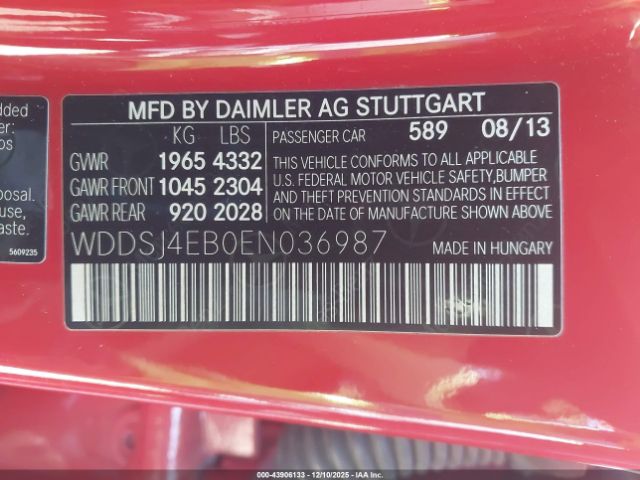 2014 MERCEDES-BENZ CLA 250 WDDSJ4EB0EN036987 Photo 8