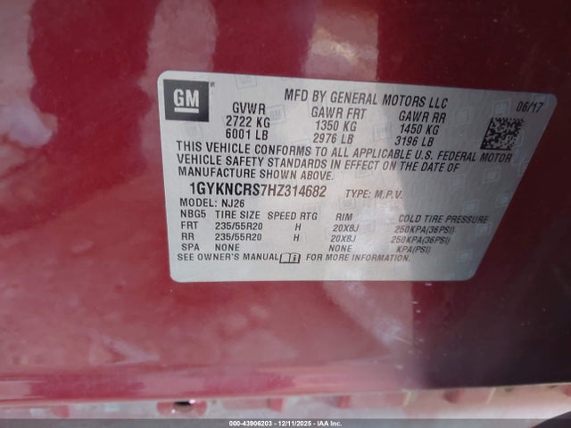 2017 CADILLAC XT5 1GYKNCRS7HZ314682 Photo 8