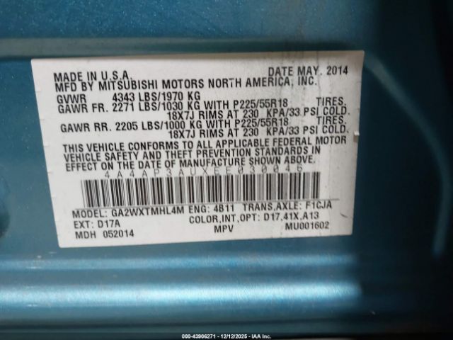 2014 MITSUBISHI OUTLANDER SPORT 4A4AP3AUXEE030046 Photo 8