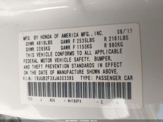 2018 ACURA TLX 19UUB2F3XJA003395 Photo 8