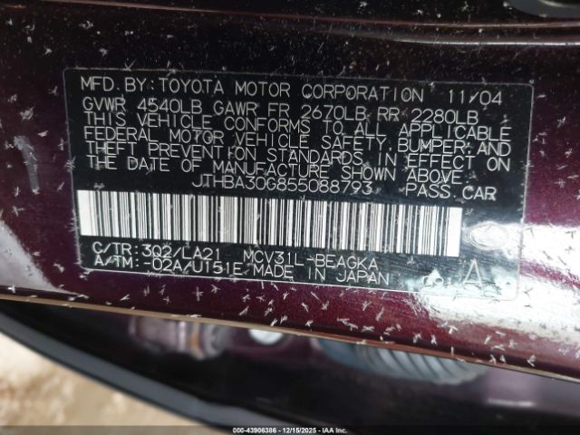 2005 LEXUS ES 330 JTHBA30G855088793 Photo 8