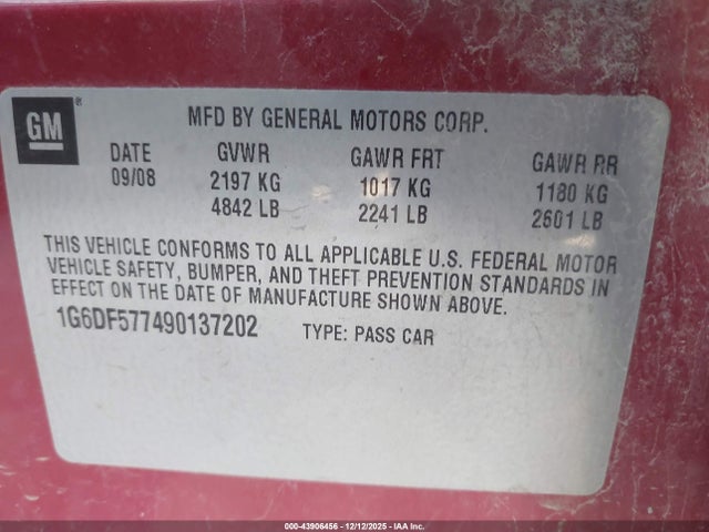 2009 CADILLAC CTS 1G6DF577490137202 Photo 8
