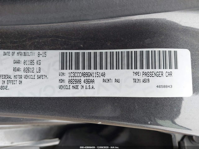 Продаж на аукціоні авто 2016 Chrysler 200 Limited, vin: 1C3CCCAB9GN115140, номер лоту: 43906459