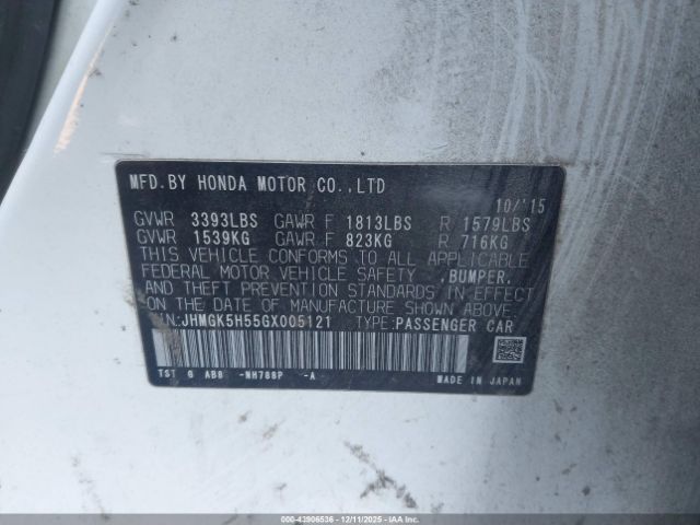 2016 HONDA FIT JHMGK5H55GX005121 Photo 8