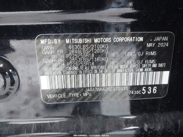 2024 MITSUBISHI ECLIPSE CROSS JA4ATWAA2RZ072035 Photo 8