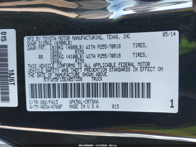 2014 TOYOTA TUNDRA 5TFUM5F15EX057358 Photo 8