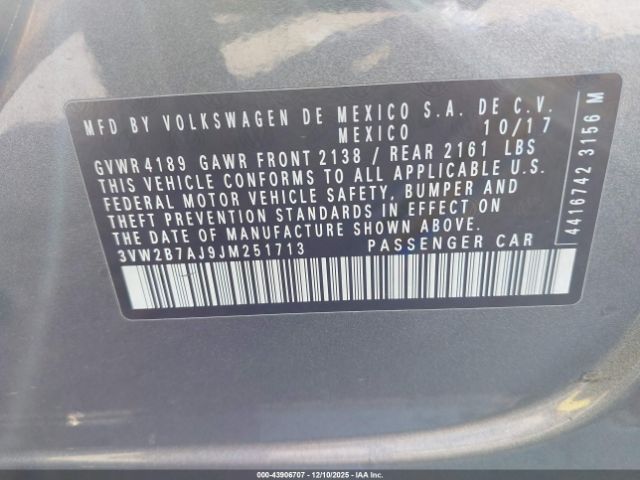 2018 VOLKSWAGEN JETTA 3VW2B7AJ9JM251713 Photo 8