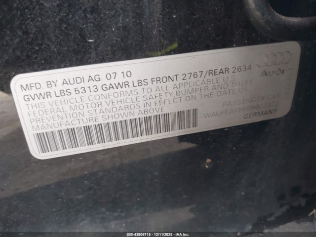 2011 AUDI A6 WAUFGAFB8BN012372 Photo 8
