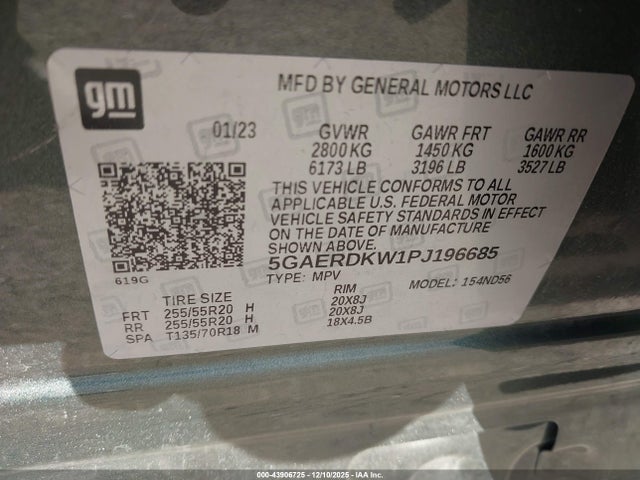 Продаж на аукціоні авто 2023 Buick Enclave Avenir Fwd, vin: 5GAERDKW1PJ196685, номер лоту: 43906725