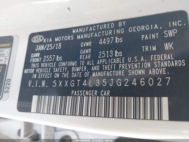 2018 KIA OPTIMA 5XXGT4L35JG246027 Photo 8