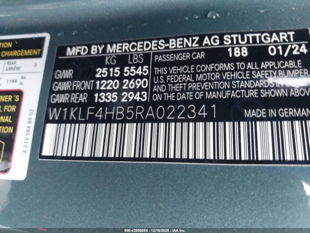 2024 MERCEDES-BENZ E 350 W1KLF4HB5RA022341 Photo 8