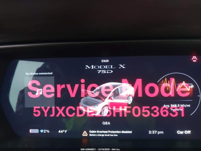 Tesla Model X 100d/75d/90d 2017 5YJXCDE26HF053631 Image 7