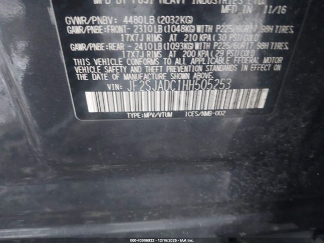 2017 SUBARU FORESTER JF2SJADC1HH505253 Photo 8