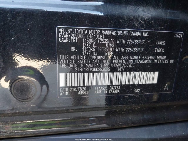 Toyota RAV4 LE 2024 2T3K1RFV3RC283629 Image 9