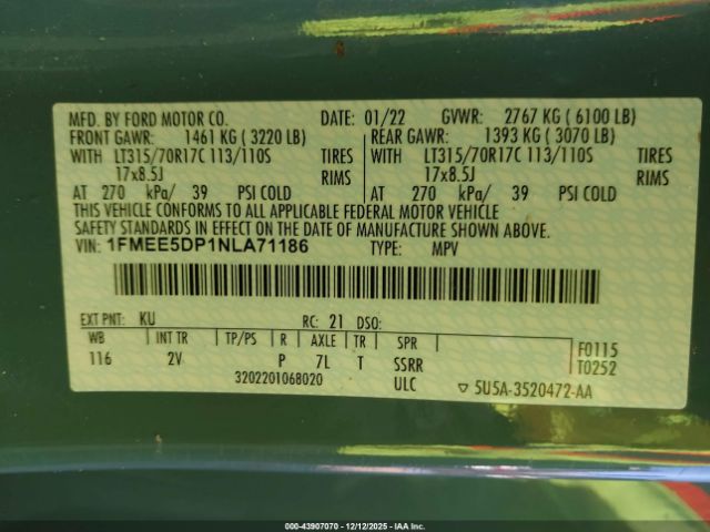 2022 FORD BRONCO 1FMEE5DP1NLA71186 Photo 8