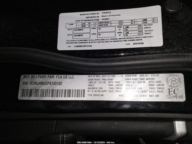 2023 JEEP GRAND CHEROKEE 1C4RJHBG5P8743102 Photo 8