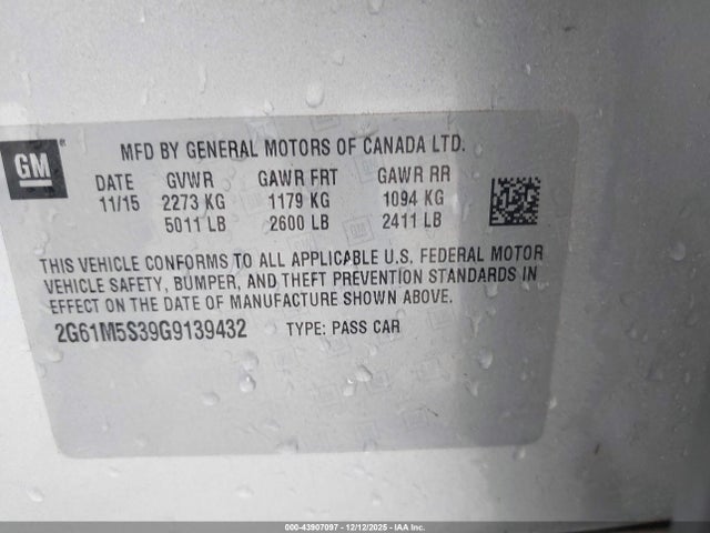 2016 CADILLAC XTS 2G61M5S39G9139432 Photo 8