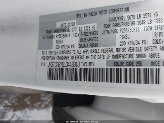 2020 MAZDA CX-9 JM3TCABY6L0418913 Photo 8