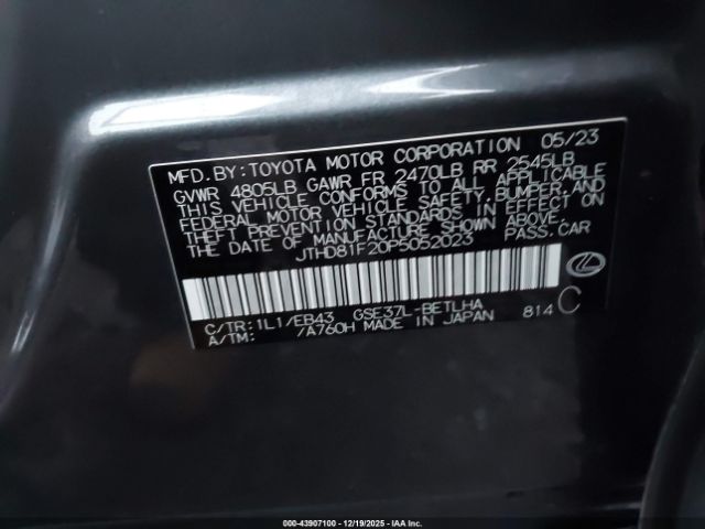 2023 LEXUS IS 300 JTHD81F20P5052023 Photo 8