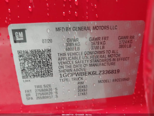1GCPWBEK6LZ336819 Chevrolet Silverado 1500 2wd Short Bed Custom