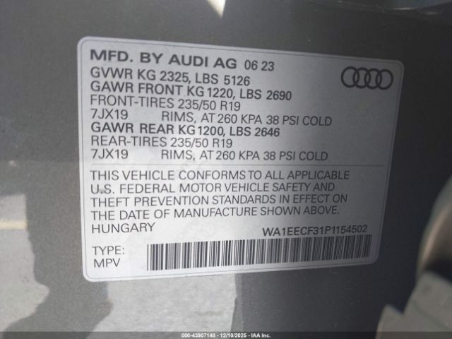 2023 AUDI Q3 WA1EECF31P1154502 Photo 8